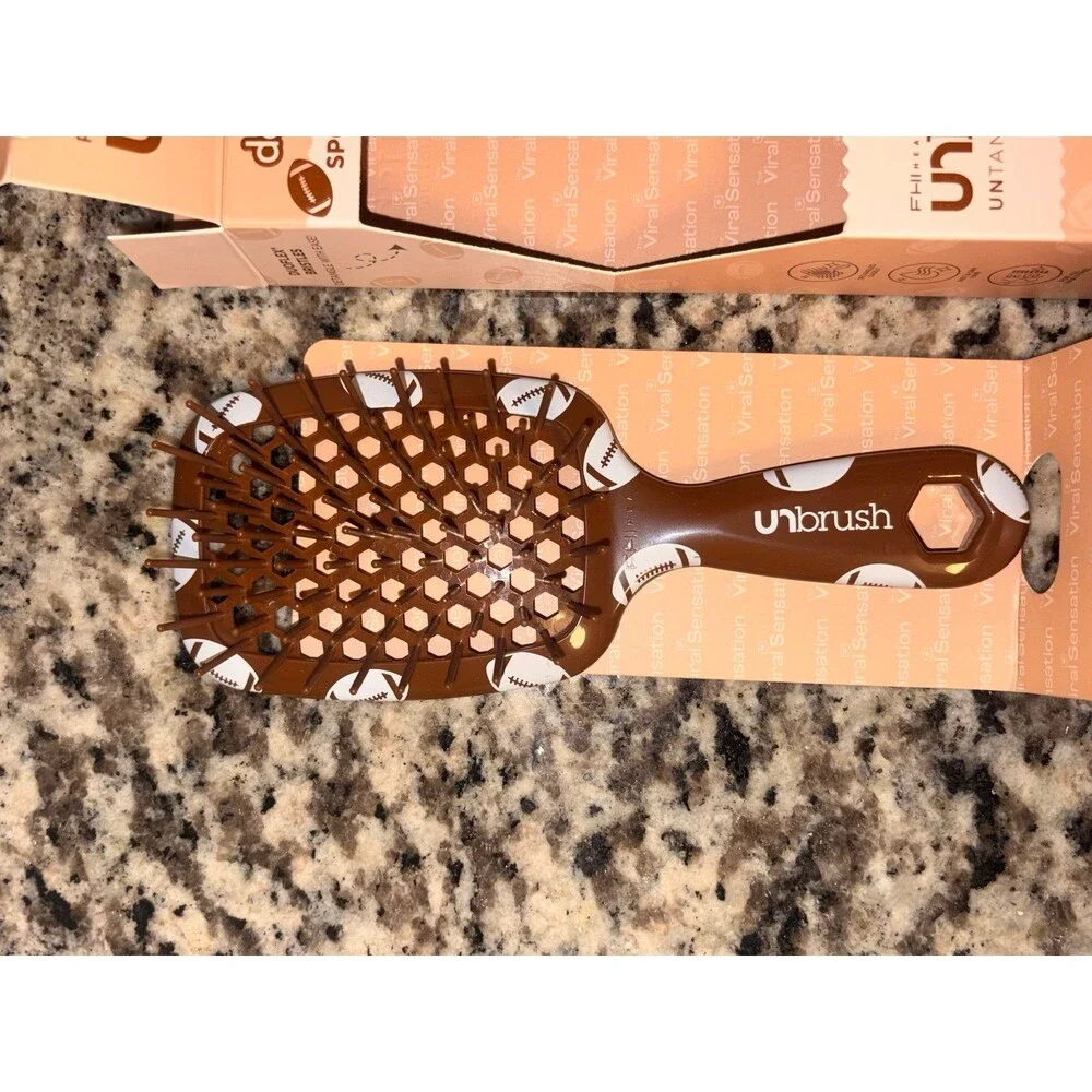 FHI Heat- UNbrush‎ Mini Detangling Brush, Sports Collection-Football, NEW!